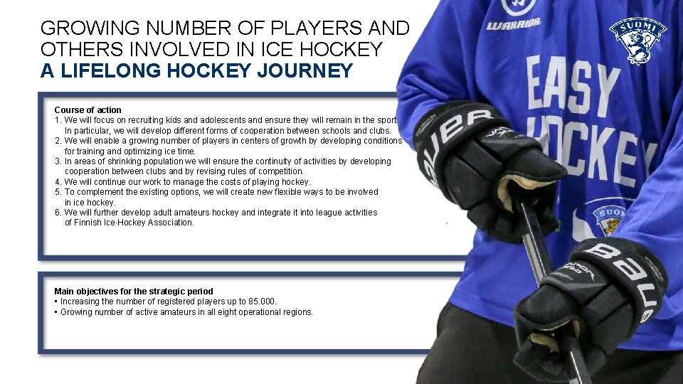 GROWING NUMBER OF PLAYERS AND OTHERS INVOLVED IN ICE HOCKEY A LIFELONG HOCKEY JOURNEY