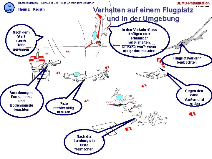 Ihr Logo Unterrichtsfach: Luftrecht und Flugsicherungsvorschriften DEMO-Präsentation Verhalten auf einem Flugplatz und in der