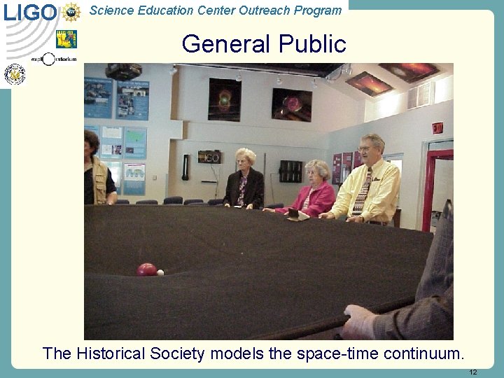 LIGO Science Education Center Outreach Program General Public The Historical Society models the space-time