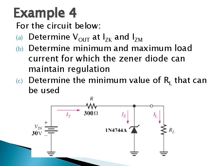 Example 4 For the circuit below: (a) Determine VOUT at IZK and IZM (b)