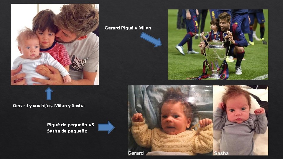 Gerard Piqué y Milan Gerard y sus hijos, Milan y Sasha Piqué de pequeño Gerard Piqué y Milan Gerard y sus hijos, Milan y Sasha Piqué de pequeño