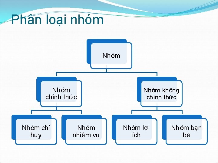 Phân loại nhóm Nhóm chính thức Nhóm chỉ huy Nhóm nhiệm vụ Nhóm không