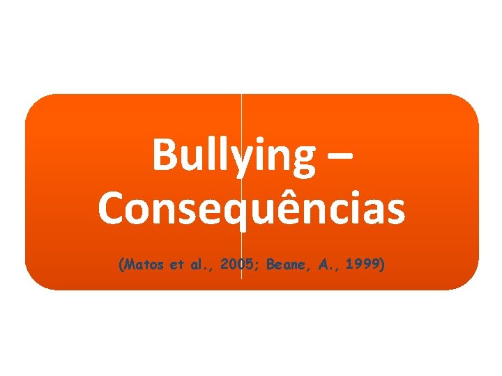 Bullying – Consequências (Matos et al. , 2005; Beane, A. , 1999) 
