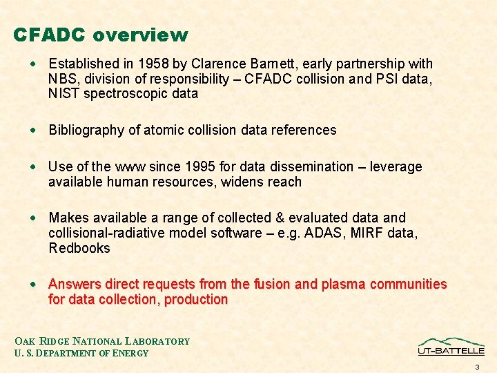 CFADC overview · Established in 1958 by Clarence Barnett, early partnership with NBS, division