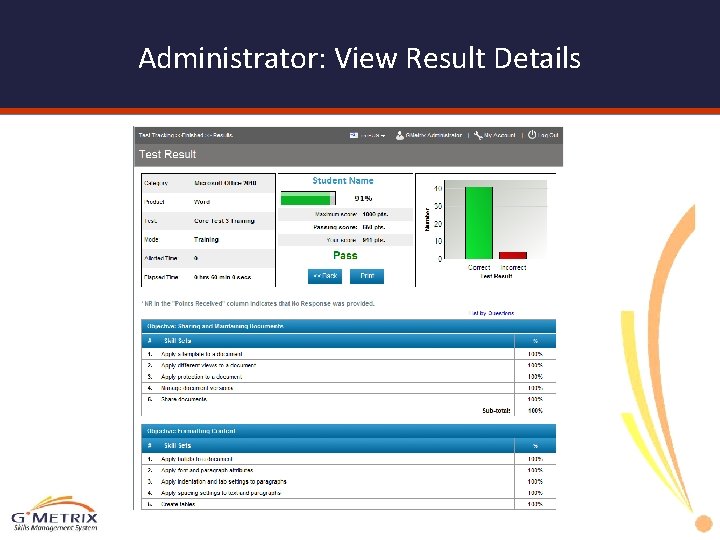 Administrator: View Result Details 