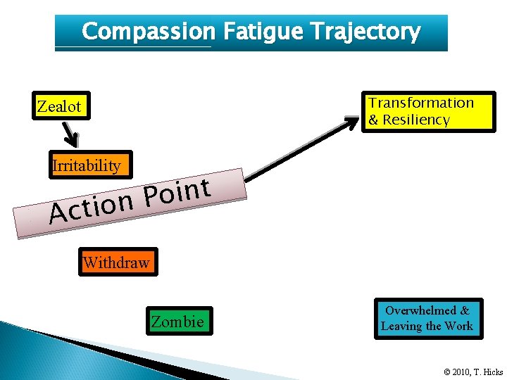 Compassion Fatigue Trajectory Transformation & Resiliency Zealot Irritability t n i o P n