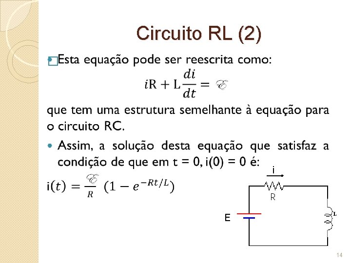 Circuito RL (2) � i E 14 