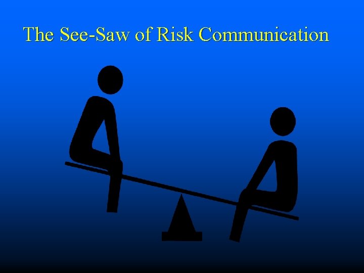 The See-Saw of Risk Communication 
