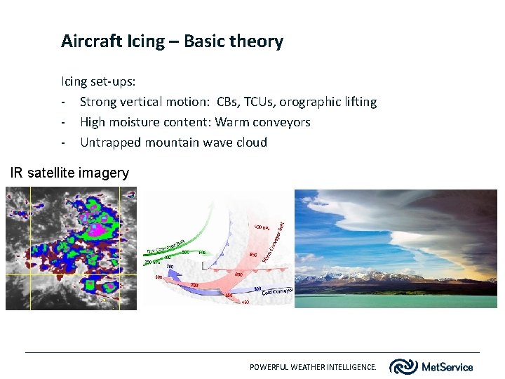 Aircraft Icing – Basic theory Icing set-ups: - Strong vertical motion: CBs, TCUs, orographic