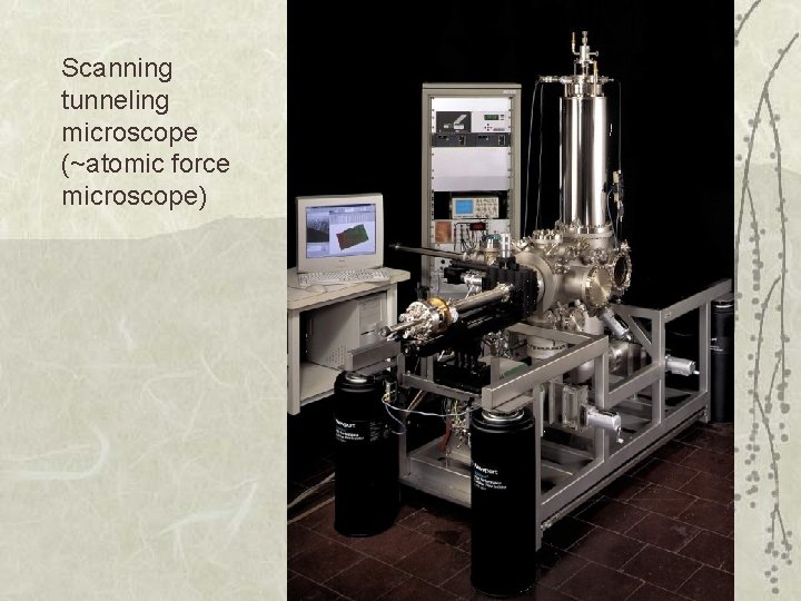 Scanning tunneling microscope (~atomic force microscope) 