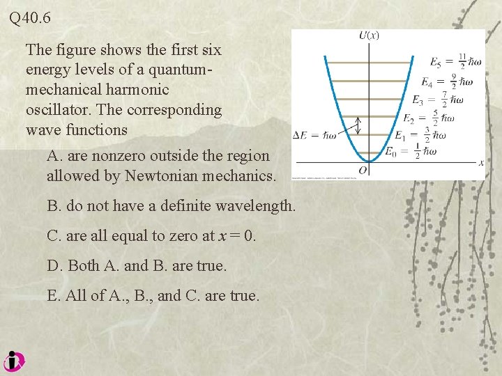 Q 40. 6 The figure shows the first six energy levels of a quantummechanical