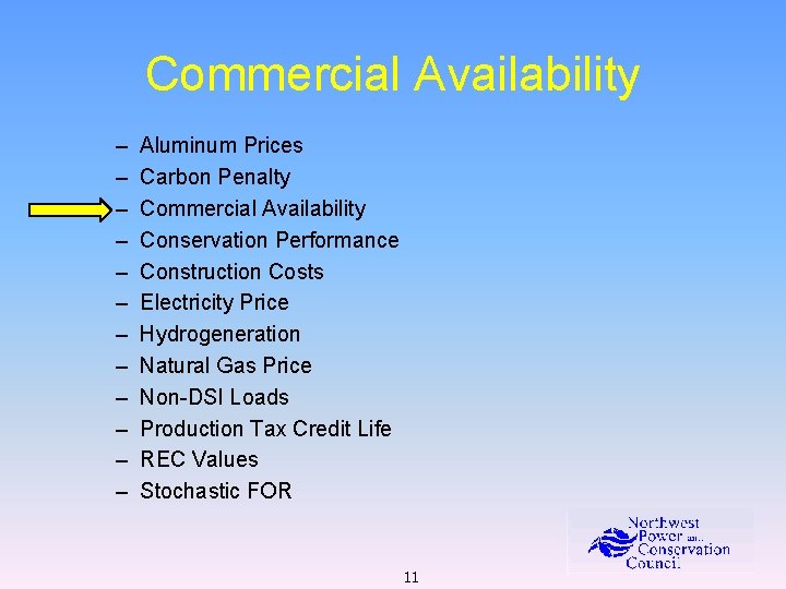 Commercial Availability – – – Aluminum Prices Carbon Penalty Commercial Availability Conservation Performance Construction