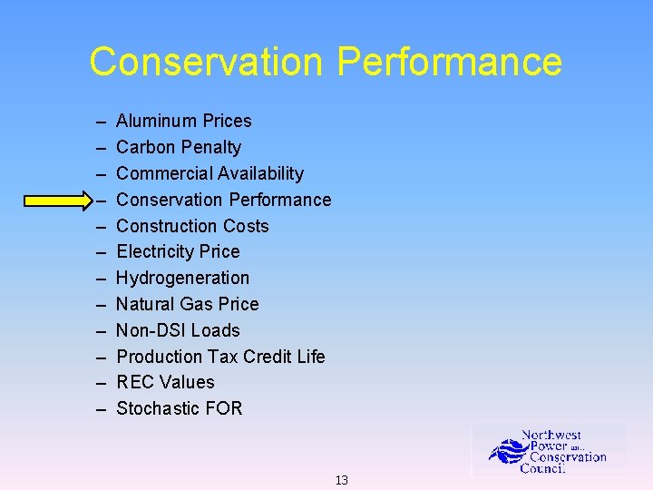 Conservation Performance – – – Aluminum Prices Carbon Penalty Commercial Availability Conservation Performance Construction