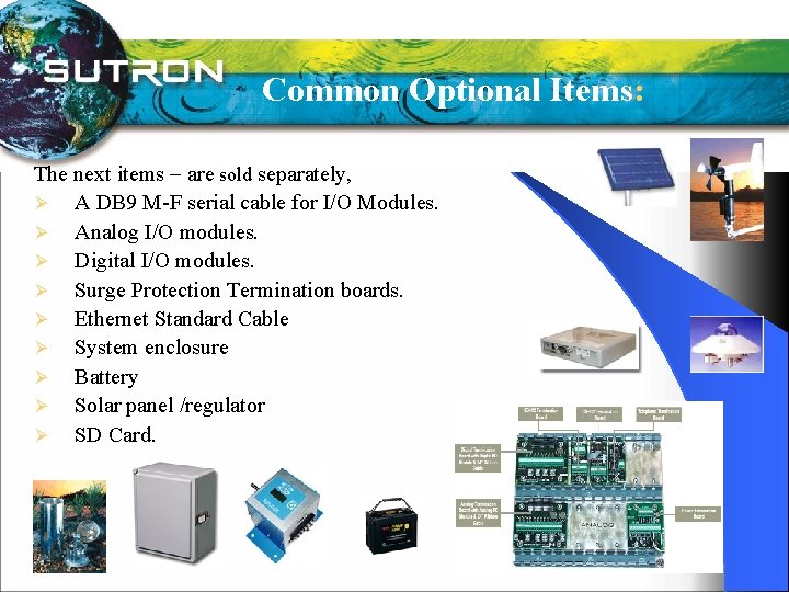 Common Optional Items: The next items are sold separately, Ø A DB 9 M-F