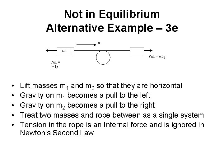 Not in Equilibrium Alternative Example – 3 e a m 1 Pull = m