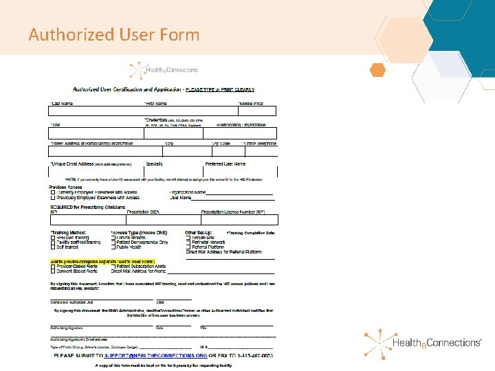 Authorized User Form Authorized User Form