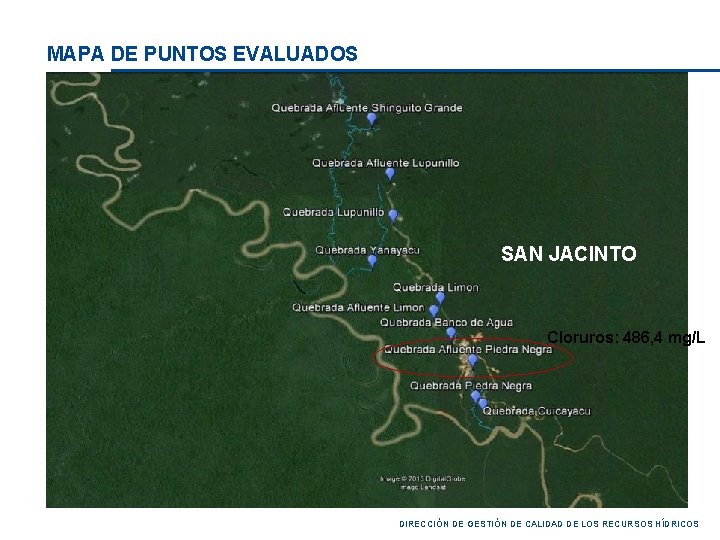 MAPA DE PUNTOS EVALUADOS Marsella Bartra. SAN JACINTO San Jacinto Cloruros: 486, 4 mg/L