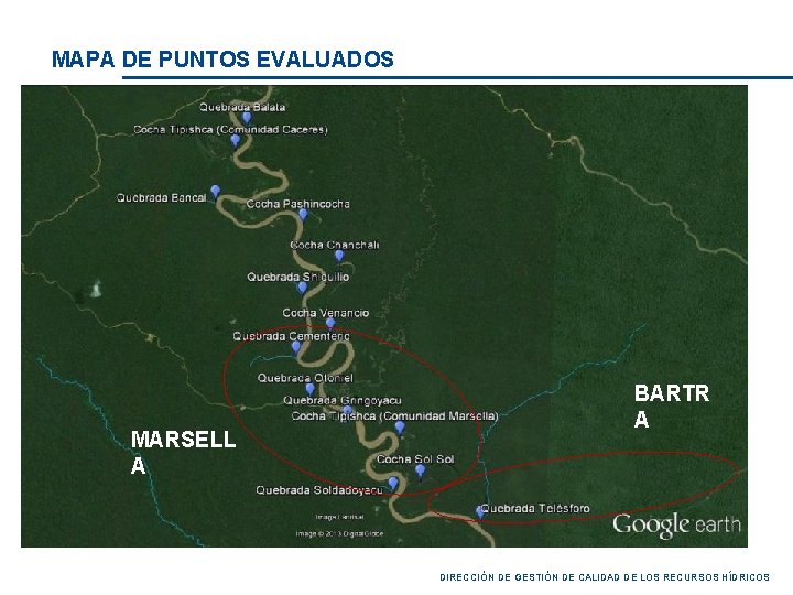 MAPA DE PUNTOS EVALUADOS MARSELL A BARTR A DIRECCIÓN DE GESTIÓN DE CALIDAD DE