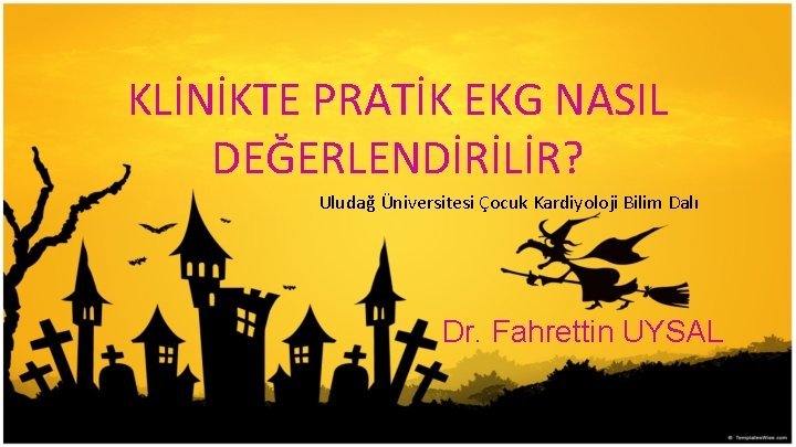 KLİNİKTE PRATİK EKG NASIL DEĞERLENDİRİLİR? Uludağ Üniversitesi Çocuk Kardiyoloji Bilim Dalı Dr. Fahrettin UYSAL