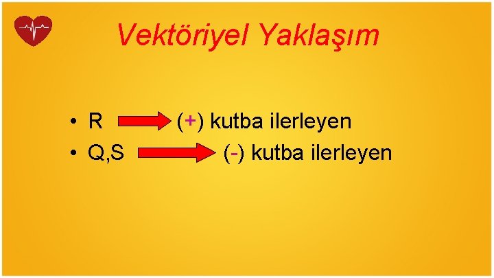 Vektöriyel Yaklaşım • R • Q, S (+) kutba ilerleyen (-) kutba ilerleyen 