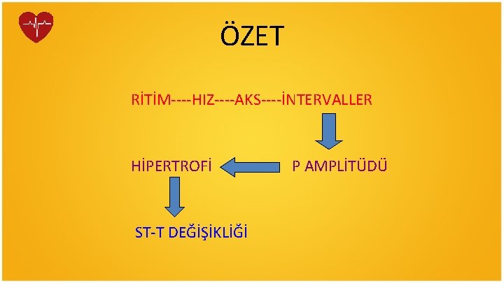 ÖZET RİTİM----HIZ----AKS----İNTERVALLER HİPERTROFİ ST-T DEĞİŞİKLİĞİ P AMPLİTÜDÜ 