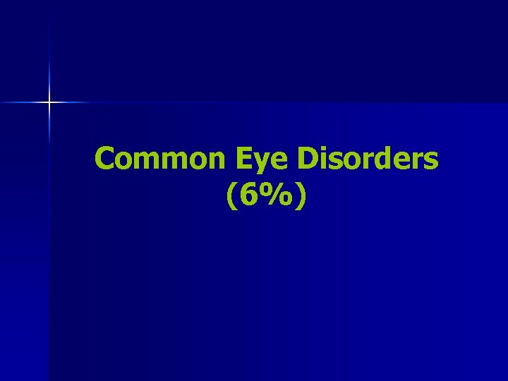 Common Eye Disorders (6%) 