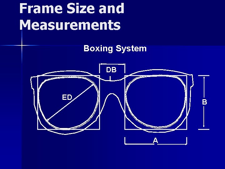 Frame Size and Measurements Boxing System DB L ED B A 