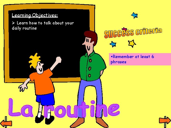 Learning Objectives: Ø Learn how to talk about your daily routine §Remember at least