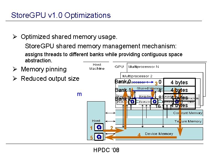 Store. GPU v 1. 0 Optimizations Ø Optimized shared memory usage. Store. GPU shared