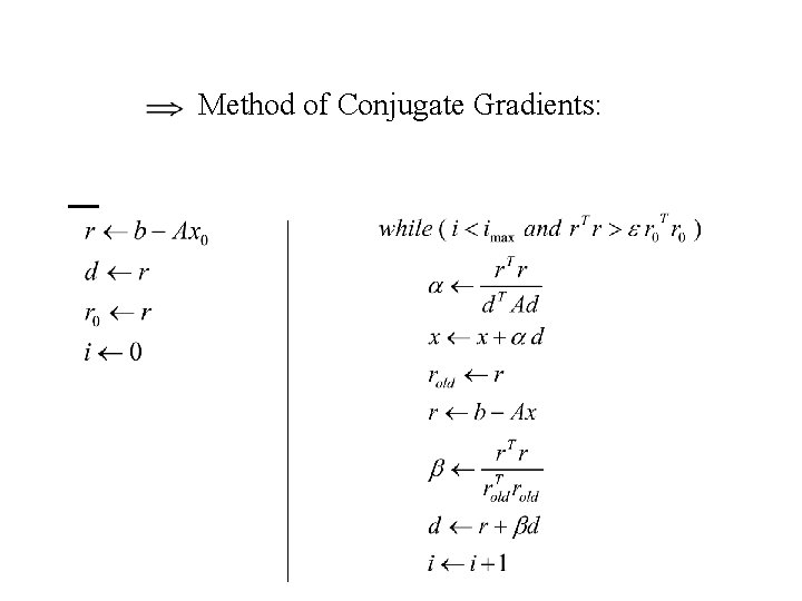 Method of Conjugate Gradients: 
