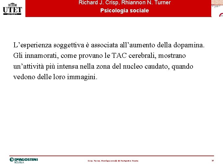 Richard J. Crisp, Rhiannon N. Turner Psicologia sociale L’esperienza soggettiva è associata all’aumento della