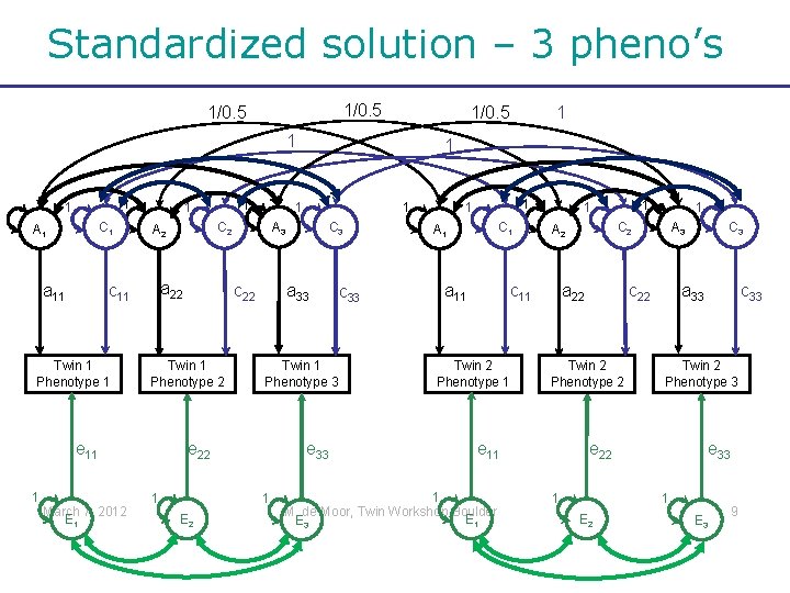 Standardized solution – 3 pheno’s 1/0. 5 1 1 1 C 1 A 1