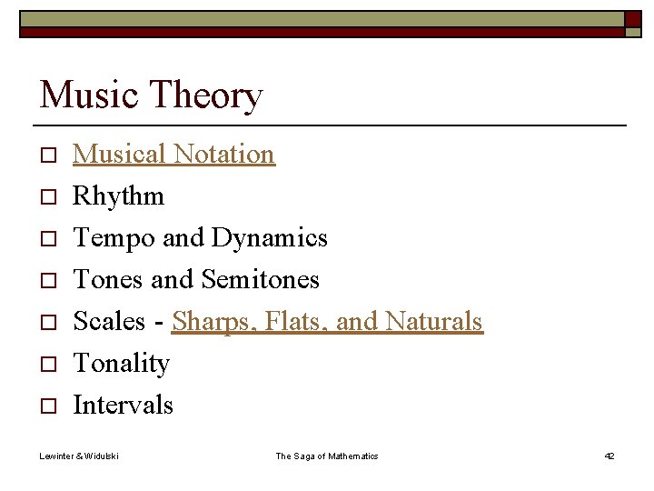 Music Theory o o o o Musical Notation Rhythm Tempo and Dynamics Tones and