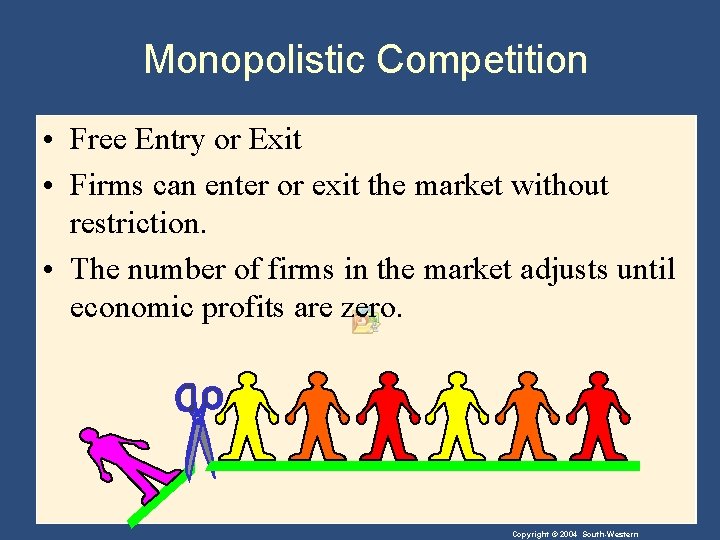 Monopolistic Competition • Free Entry or Exit • Firms can enter or exit the