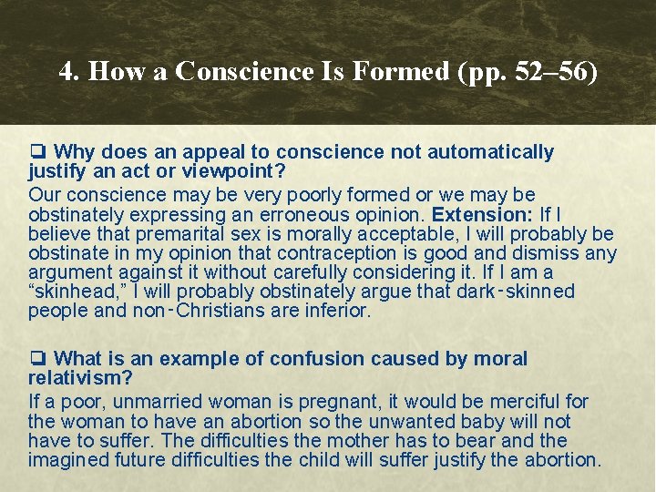 4. How a Conscience Is Formed (pp. 52– 56) ❏ Why does an appeal 4. How a Conscience Is Formed (pp. 52– 56) ❏ Why does an appeal