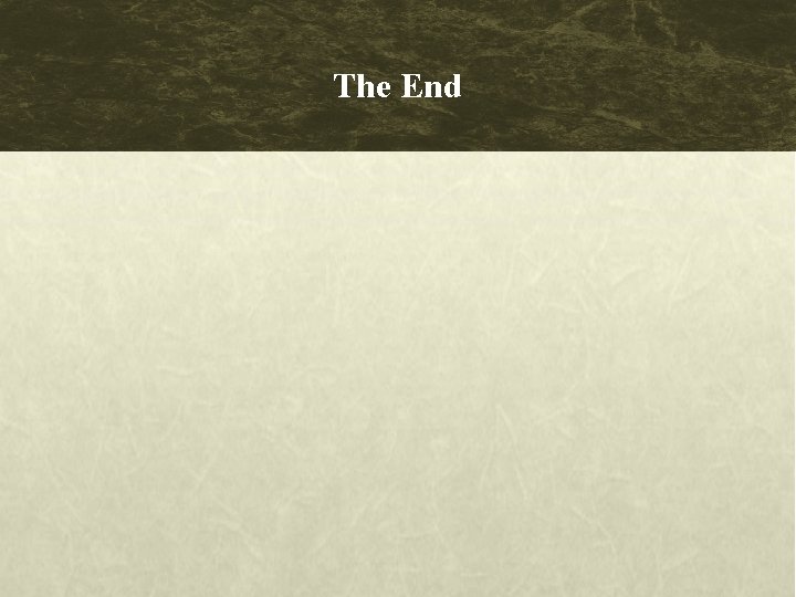 The End The End