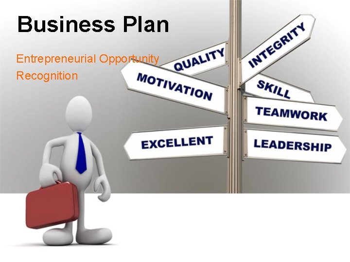 Business Plan Entrepreneurial Opportunity Recognition 
