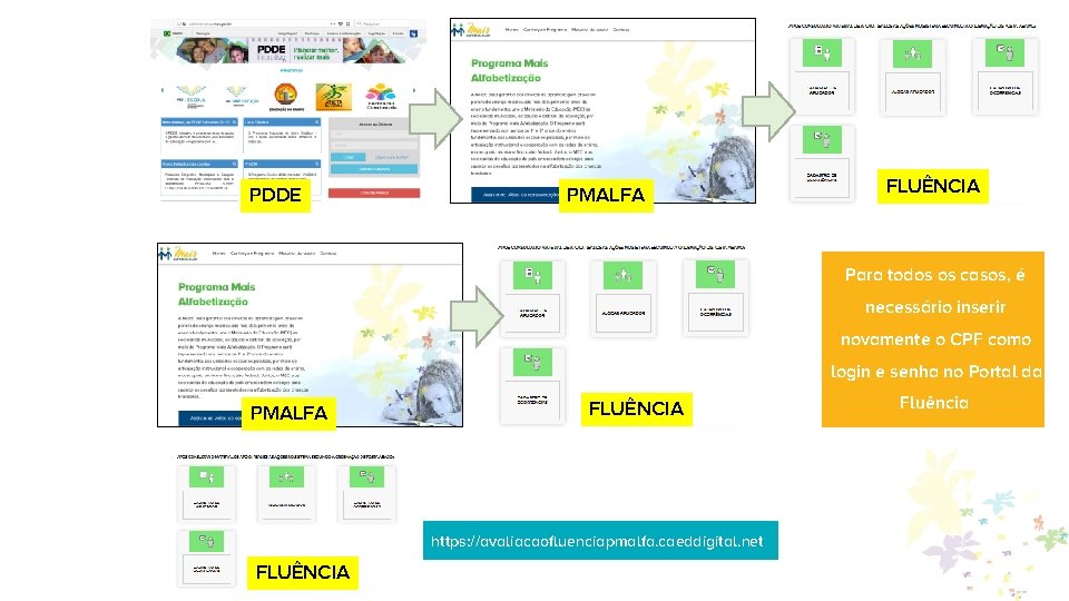 PDDE PMALFA FLUÊNCIA Para todos os casos, é necessário inserir novamente o CPF como