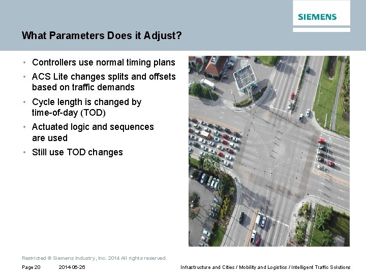 What Parameters Does it Adjust? • Controllers use normal timing plans • ACS Lite