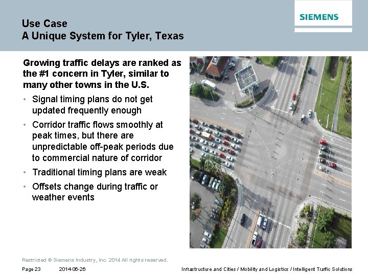 Use Case A Unique System for Tyler, Texas Growing traffic delays are ranked as