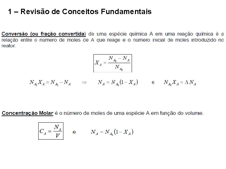 1 – Revisão de Conceitos Fundamentais 