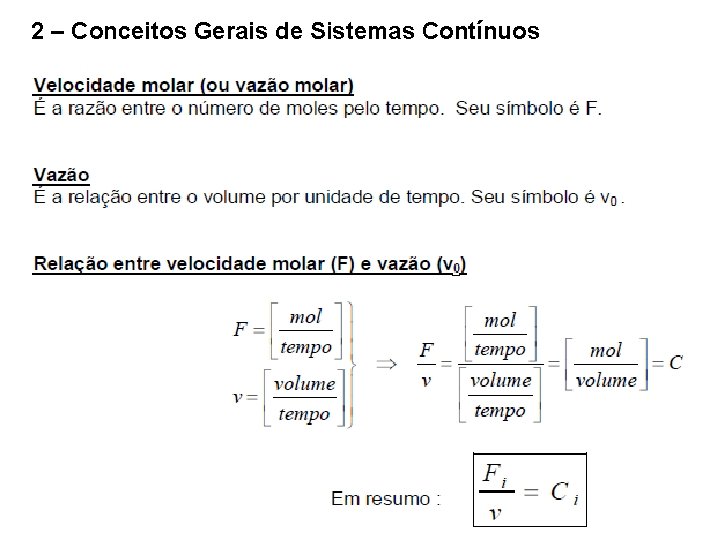 2 – Conceitos Gerais de Sistemas Contínuos 