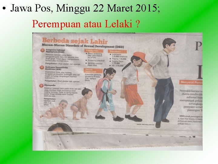  • Jawa Pos, Minggu 22 Maret 2015; Perempuan atau Lelaki ? 