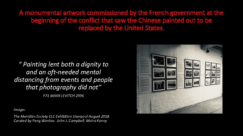 A monumental artwork commissioned by the French government at the beginning of the conflict A monumental artwork commissioned by the French government at the beginning of the conflict