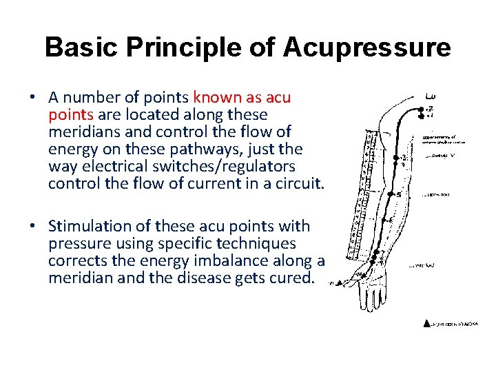 Basic Principle of Acupressure • A number of points known as acu points are