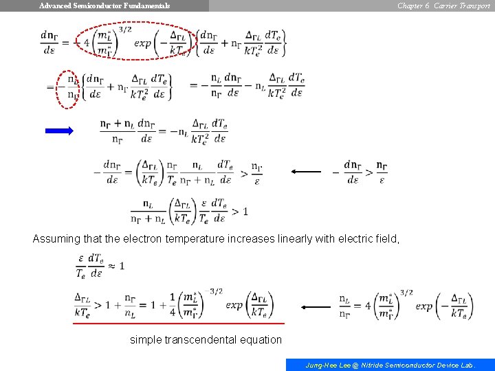 Advanced Semiconductor Fundamentals Chapter 6. Carrier Transport Assuming that the electron temperature increases linearly