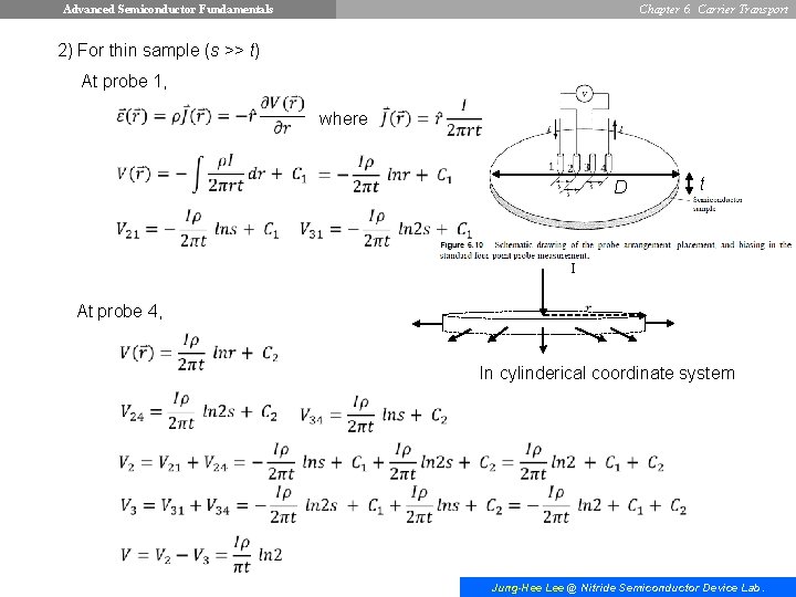 Advanced Semiconductor Fundamentals Chapter 6. Carrier Transport 2) For thin sample (s >> t)