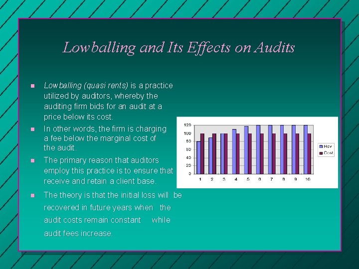 Lowballing and Its Effects on Audits n n Lowballing (quasi rents) is a practice Lowballing and Its Effects on Audits n n Lowballing (quasi rents) is a practice