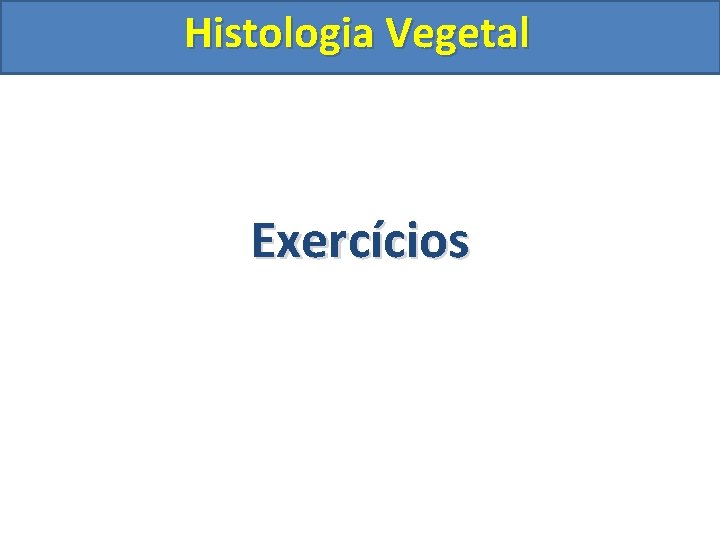 Histologia Vegetal Exercícios 