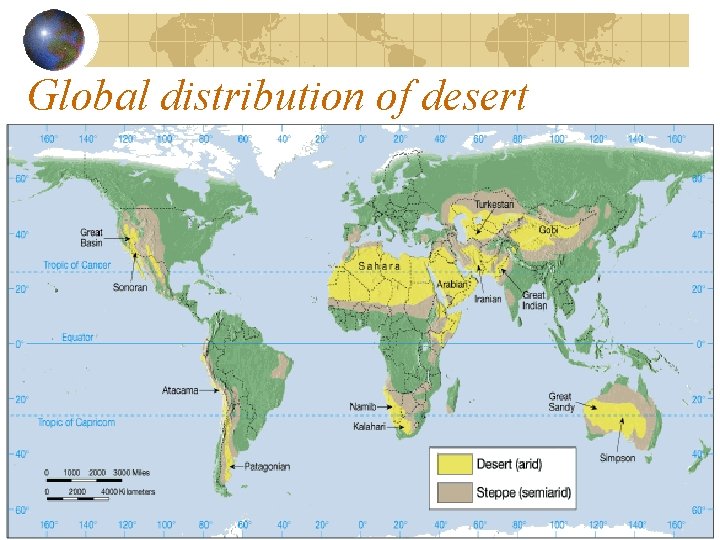 Global distribution of desert 